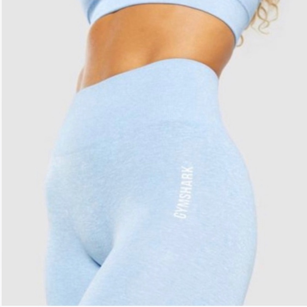 LEGGINGS - Women's Gymshark Adapt Seamless Powder Blue Marl Leggings. Size XS